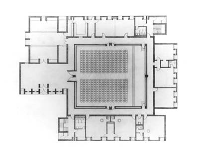 First Unitarian Church, Rochester, New York. Floor plan, Louis I. Kahn